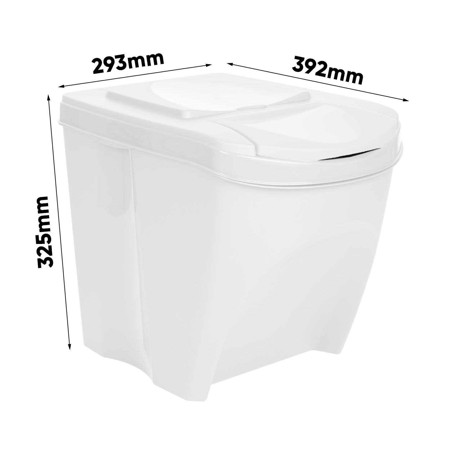 4er Set Mülleimer Küche (80 Liter 4x20L) Behälter Papierkorb