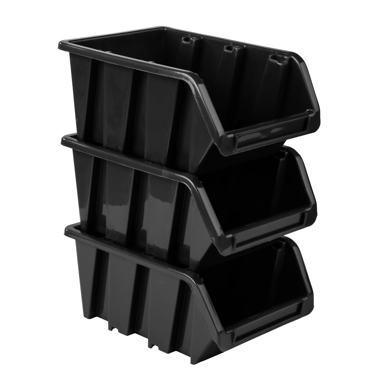 50x Sichtlagerbox Sortierbox Lagerbox Stapelbox schwarz NP6 Lagersystem