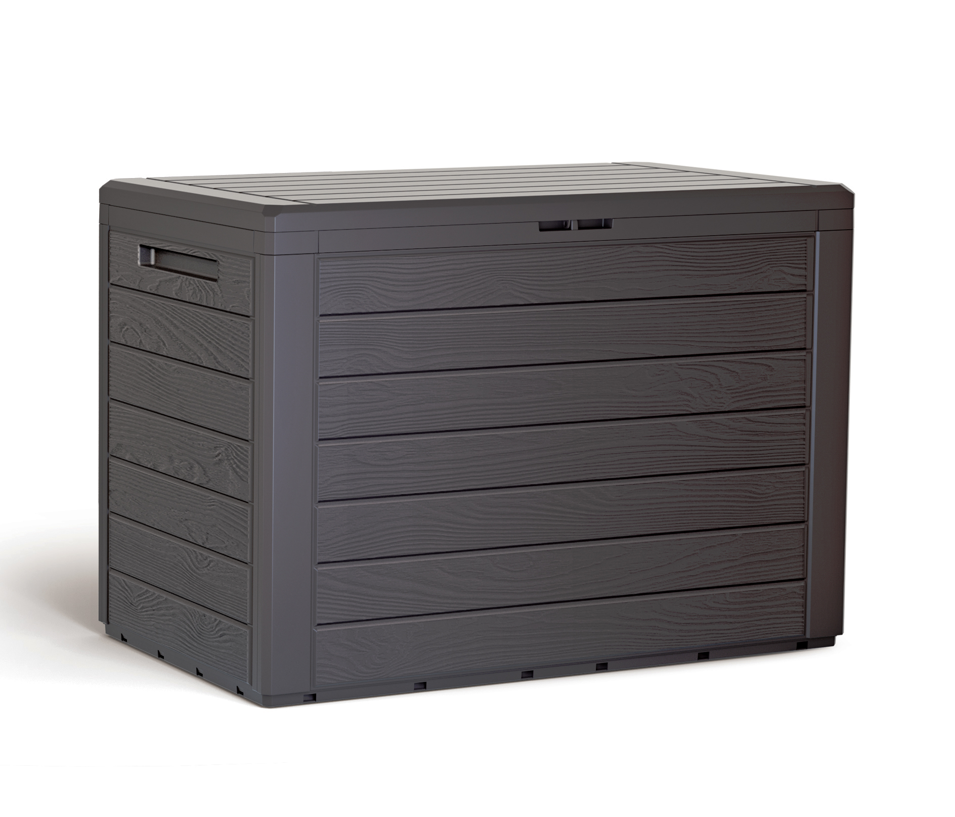 Aufbewahrungsbox Mit Deckel Kunststoff Garten Gartenbox Aufbewahrungsbox WOODEBOX aus Kunststoff V-190L umbramit