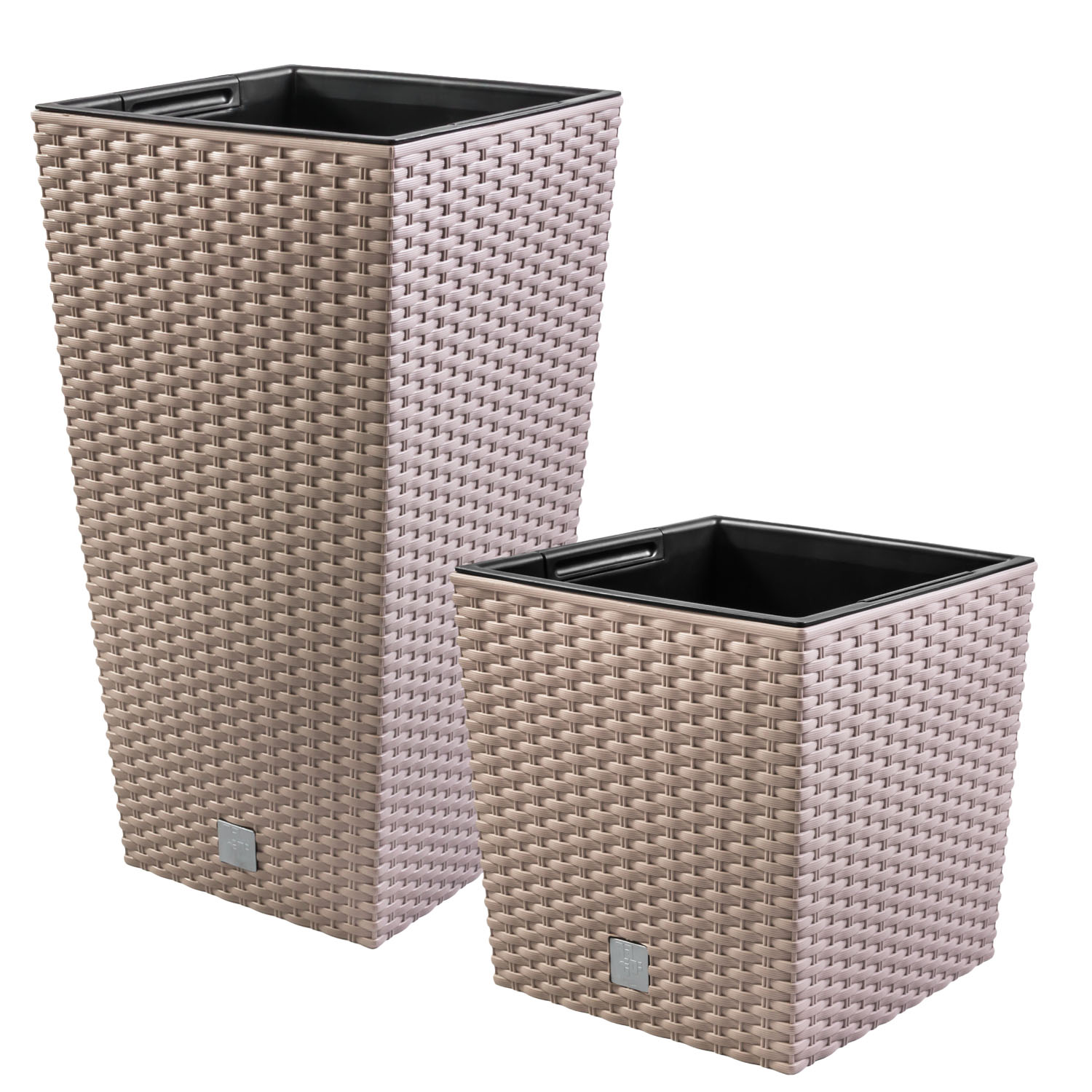 PAFEN 2in1 Set Blumentopf Blumenkbel Rattan-Optik Umbra Pflanztopf mit  Einsatz | eBay