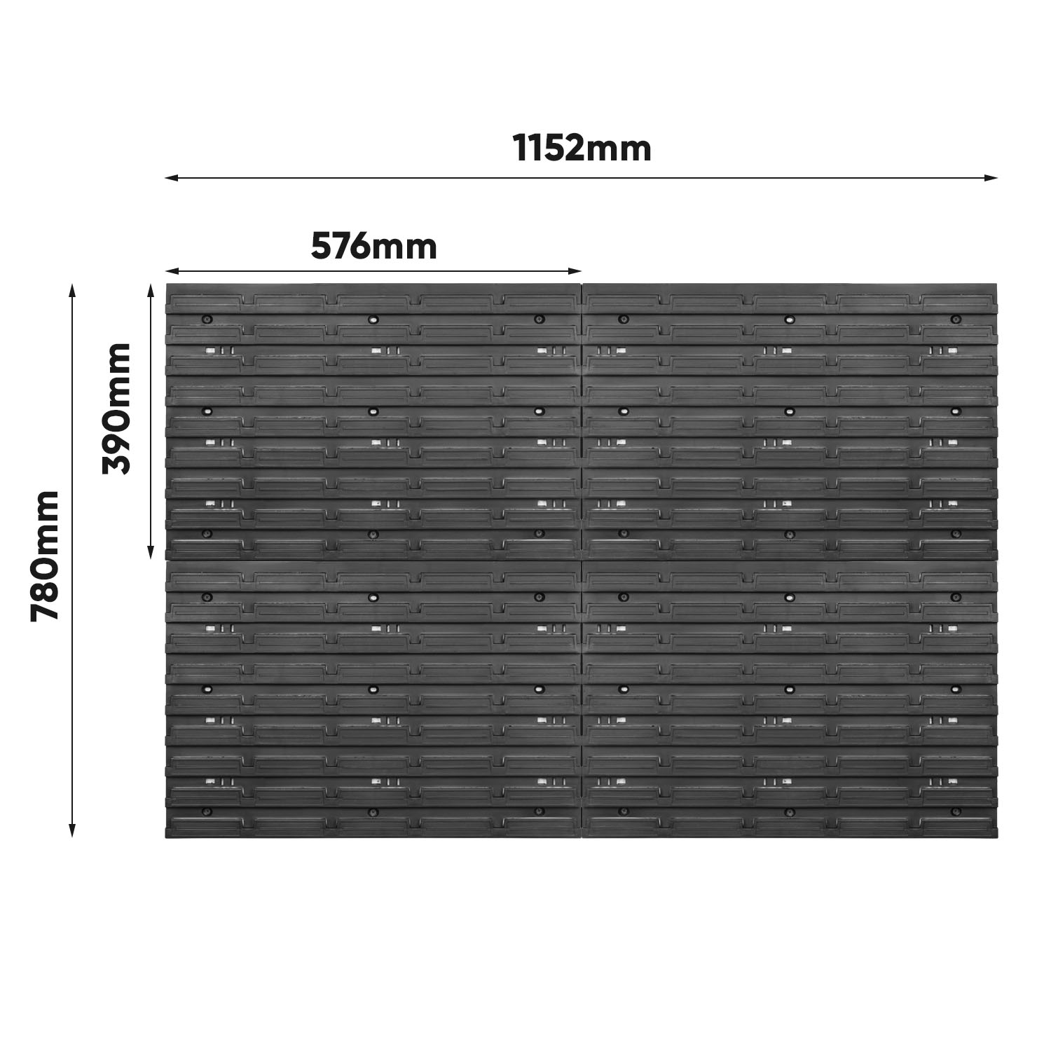 Stapelboxen Set 4x Wandregal Lagersystem 54 Boxen 1152 mm x 780 mm