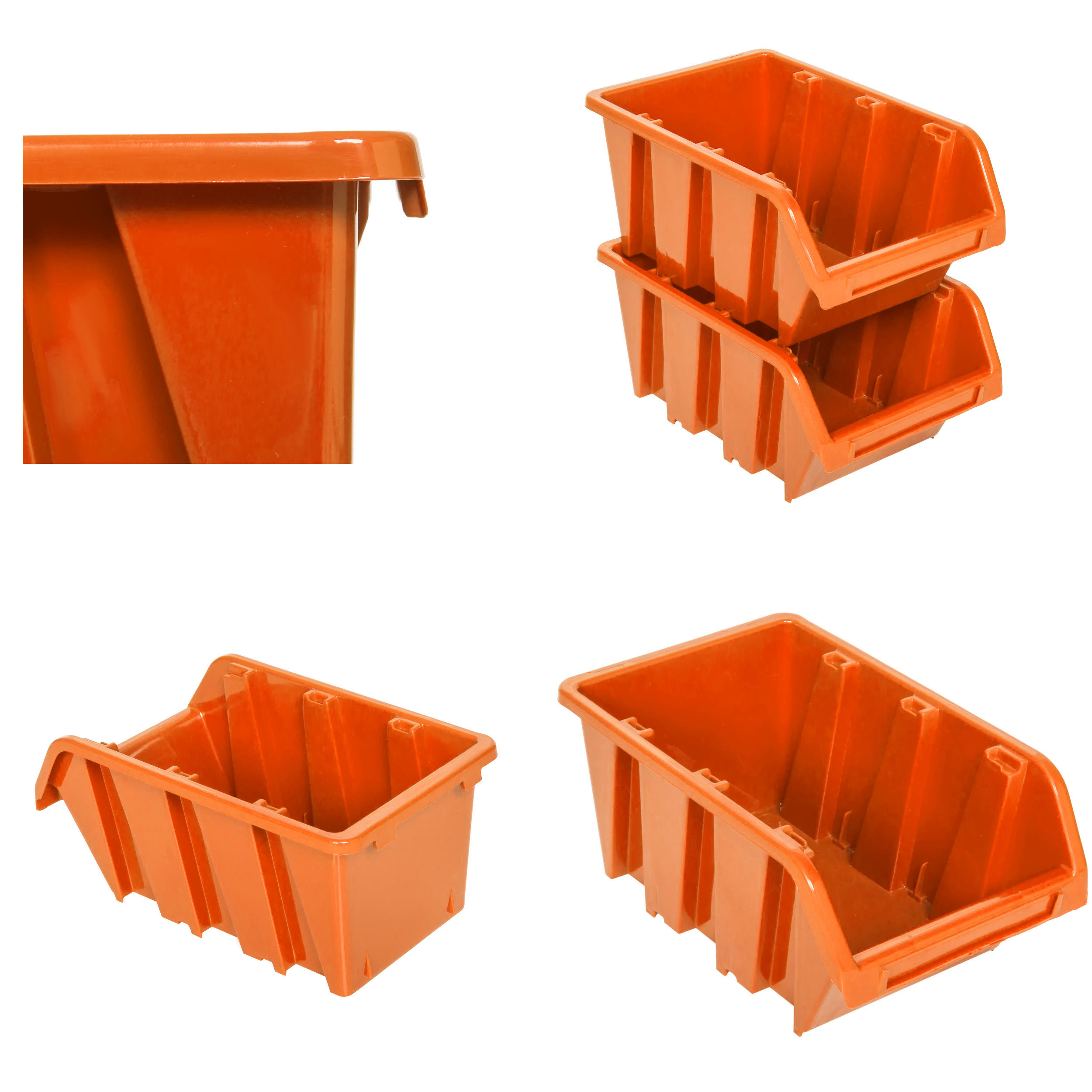 Stapelboxen Wandregal Sichtlagerkästen Boxen orange in 3 Größen