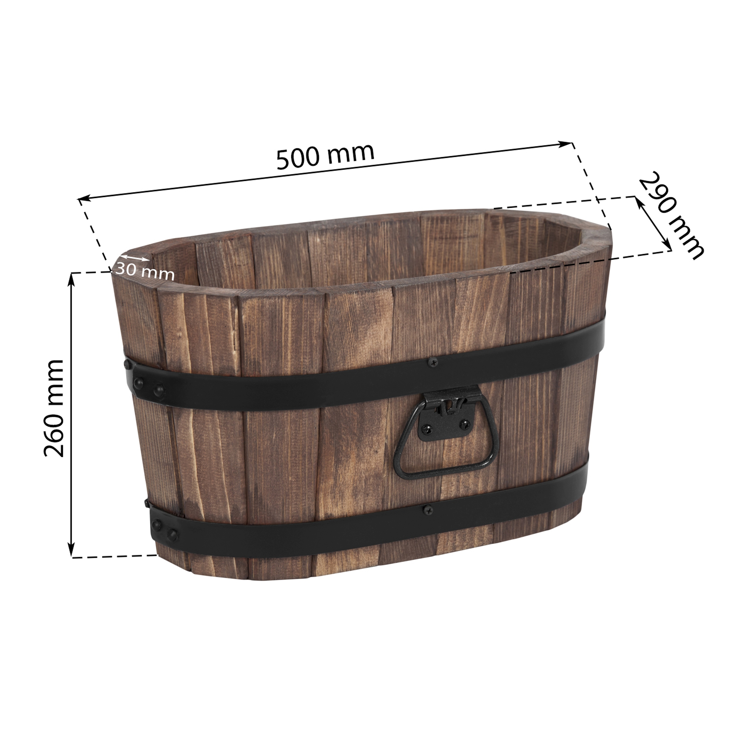 Blumenkübel Holzbottich Kiefer Holz Blumentopf 3 Farben 3 Größen