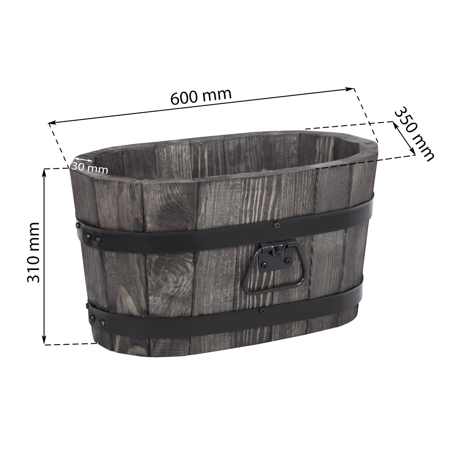 Blumenkübel Holzbottich Kiefer Holz Blumentopf 3 Farben 3 Größen