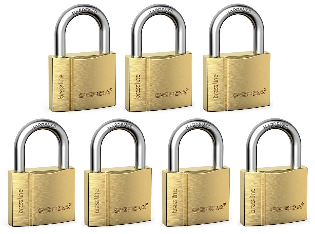 GERDA BRASS LINE 7 KŁÓDKI SYSTEM JEDNEGO KLUCZA 40