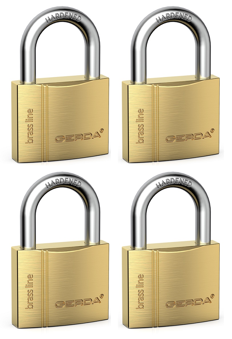 GERDA BRASS LINE 4 KŁÓDKI SYSTEM JEDNEGO KLUCZA 30