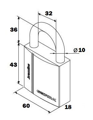 GERDA BRASS LINE 9 KŁÓDKI SYSTEM JEDNEGO KLUCZA 60