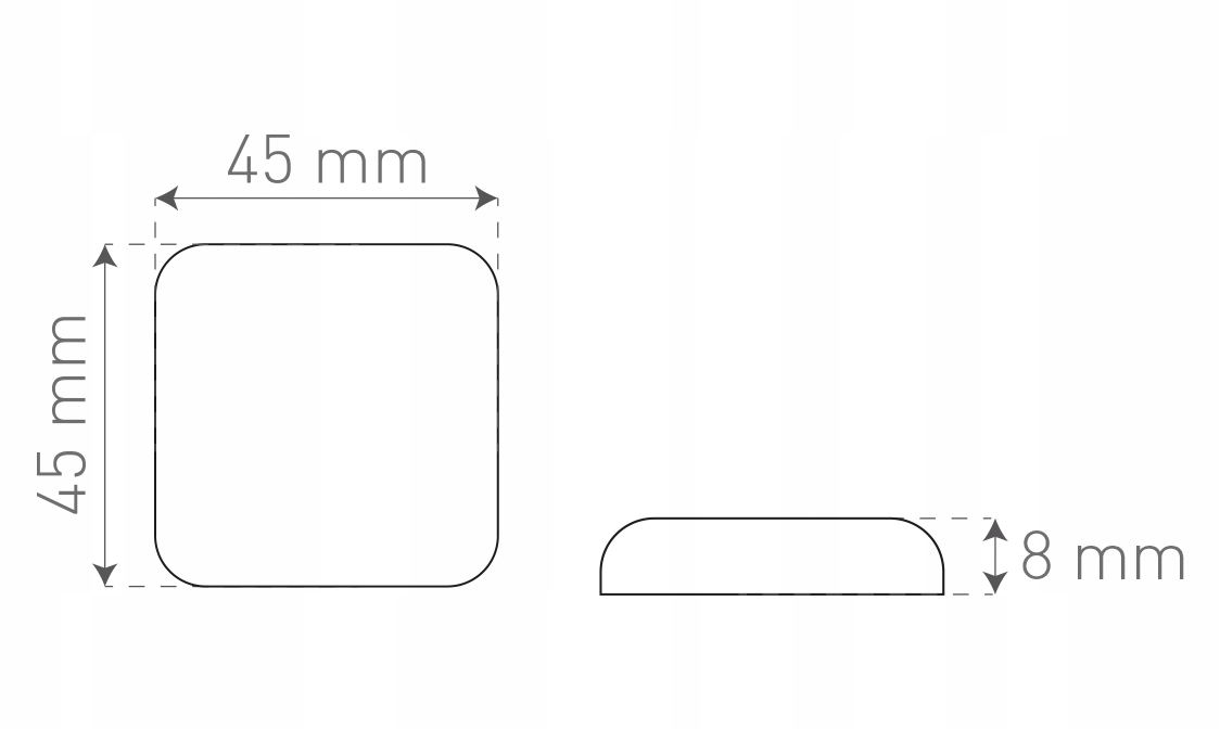 ODBOJNIK OGRANICZNIK ŚCIENNY SAMOPRZYLEPNY DO DRZWI SQUARE BIAŁY