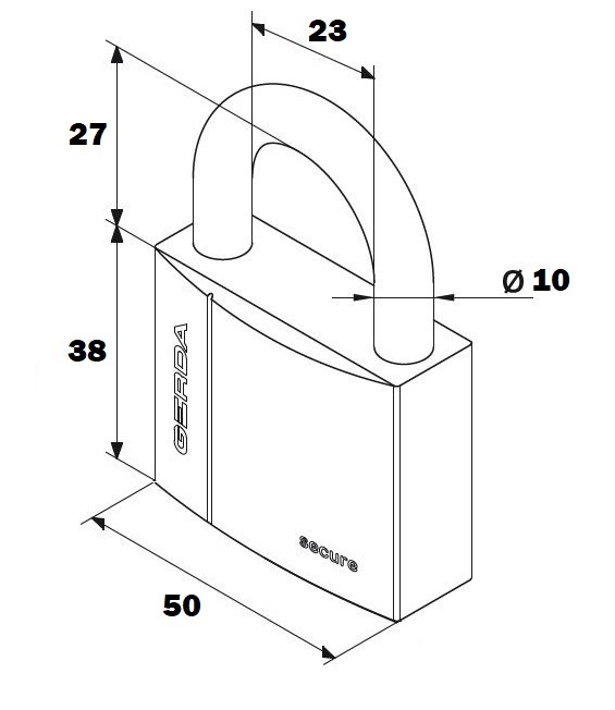 GERDA SECURE 6 KŁÓDKI SYSTEM JEDNEGO KLUCZA 50