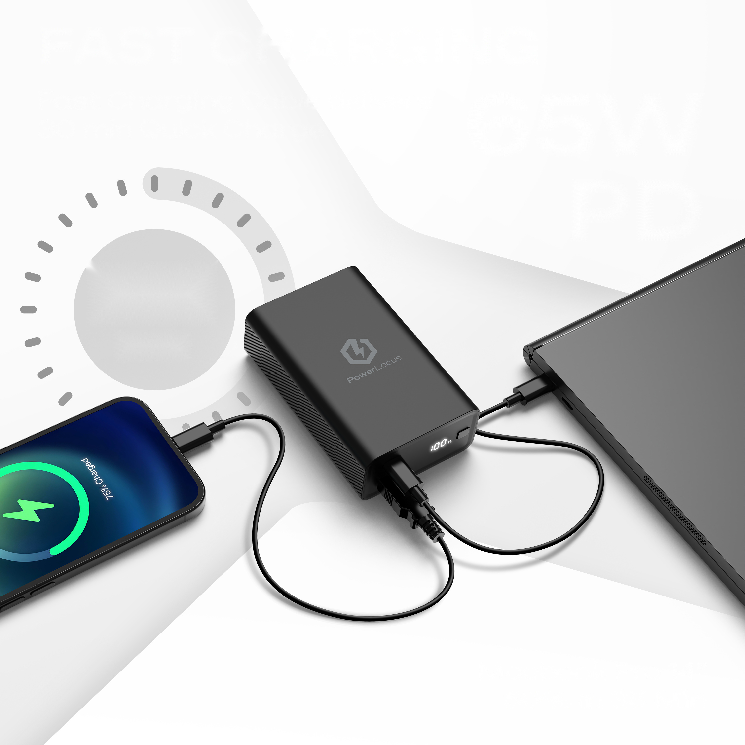 Powerbank PowerLocus PLB-2 20 000 mAh 65 W USB-C i USB-A
