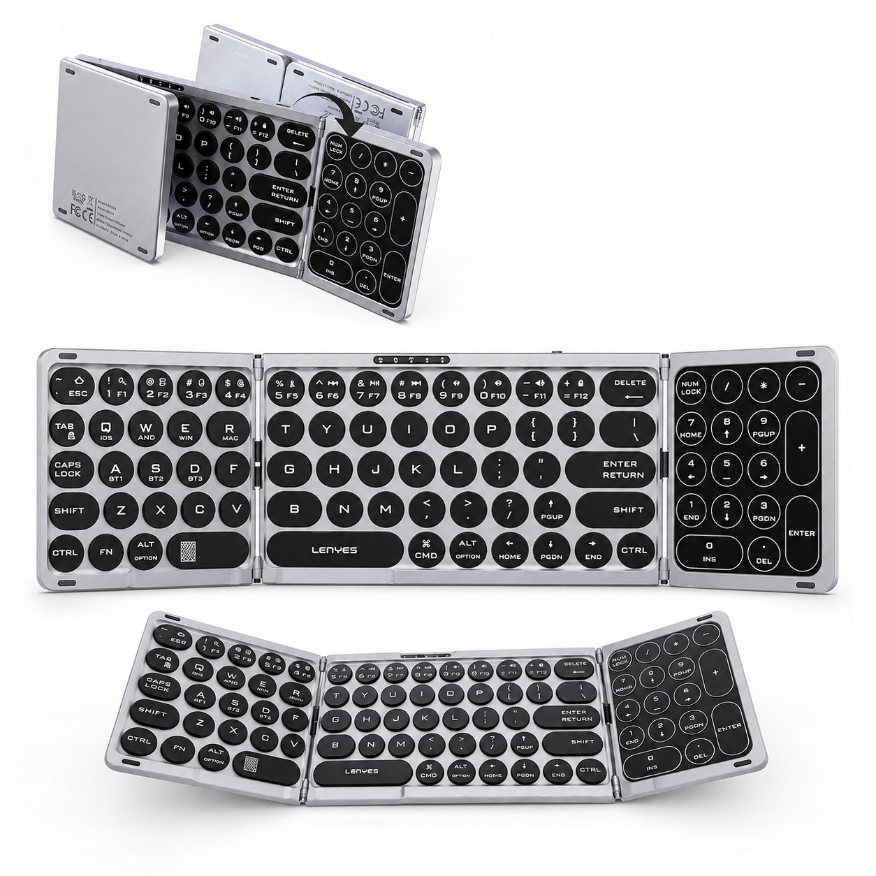 Klawiatura składana LENYES WK110 Bluetooth Touchpad Numpad 82 klawisze
